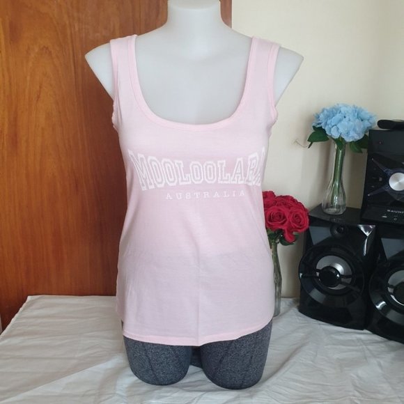BTF Between the Flags AU-14 Pink Sleeveless Singlet Top Tee 100% Cotton NWOT - Picture 2 of 10